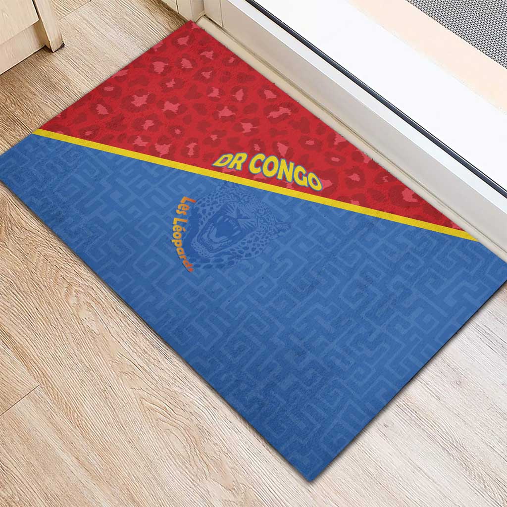 DR Congo Football Rubber Doormat Go Champions - African Pride