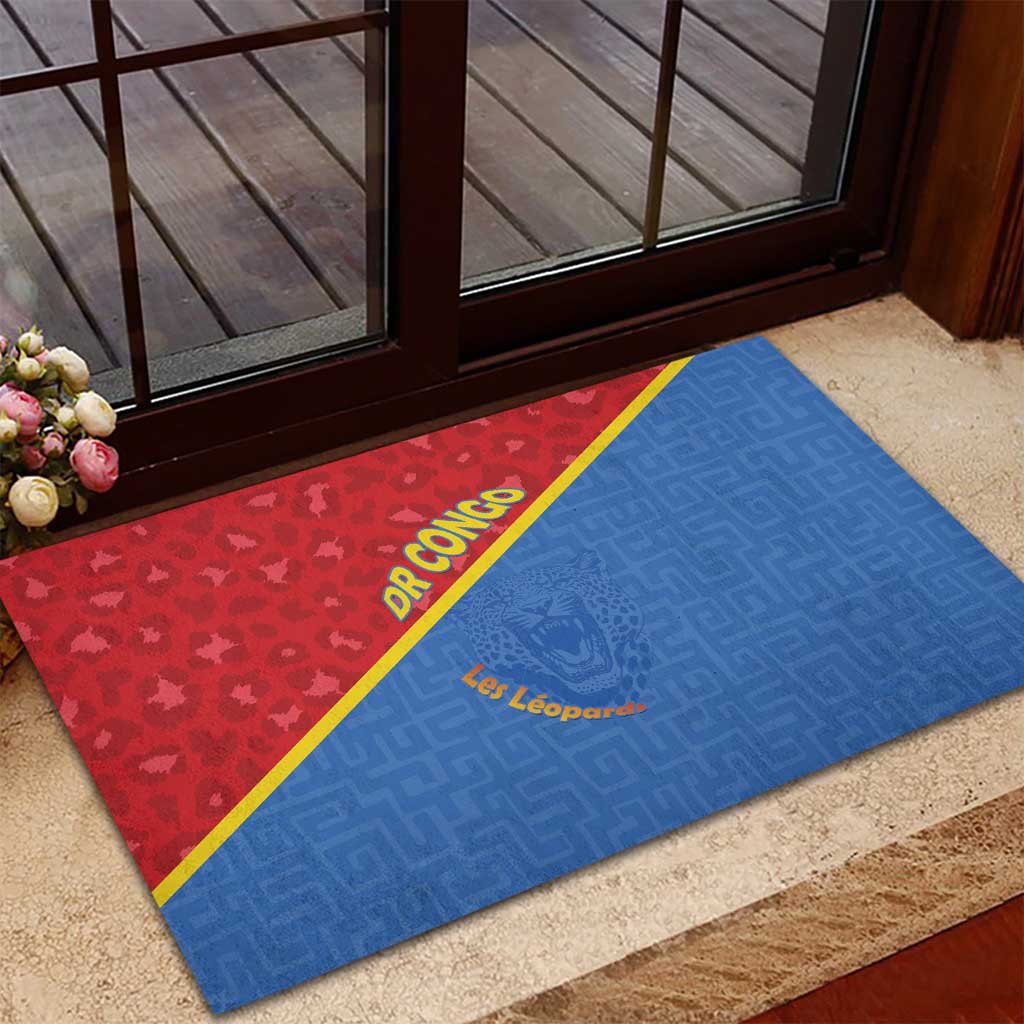 DR Congo Football Rubber Doormat Go Champions - African Pride