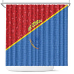 DR Congo Football Shower Curtain Go Champions - African Pride