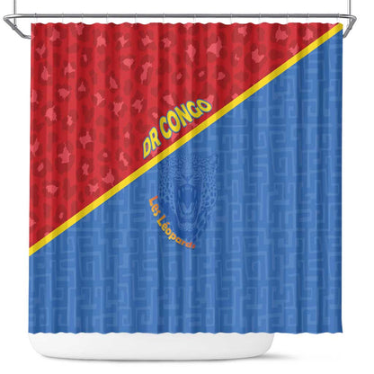 DR Congo Football Shower Curtain Go Champions - African Pride
