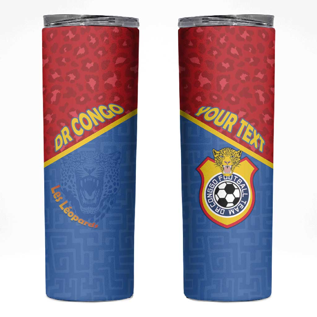 Custom DR Congo Football Skinny Tumbler Go Champions - African Pride