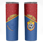 Custom DR Congo Football Skinny Tumbler Go Champions - African Pride