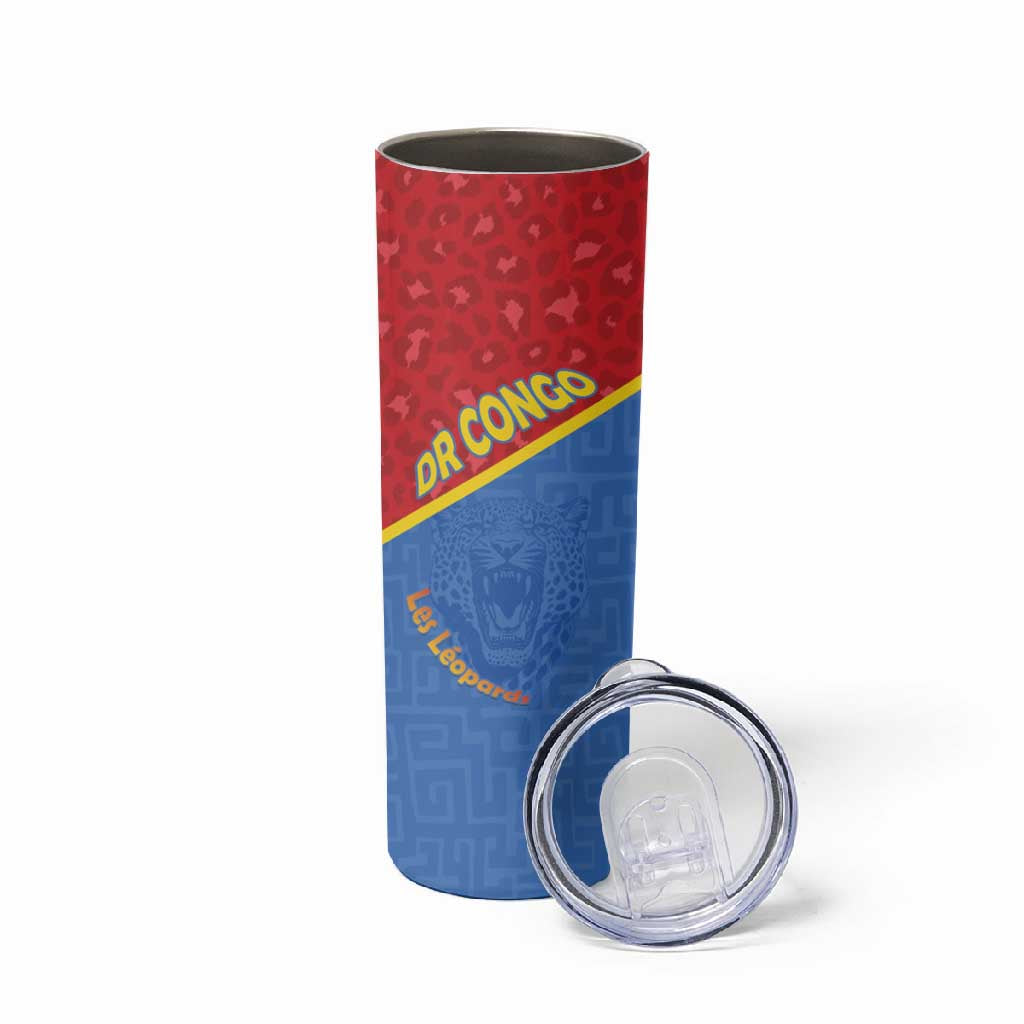 Custom DR Congo Football Skinny Tumbler Go Champions - African Pride