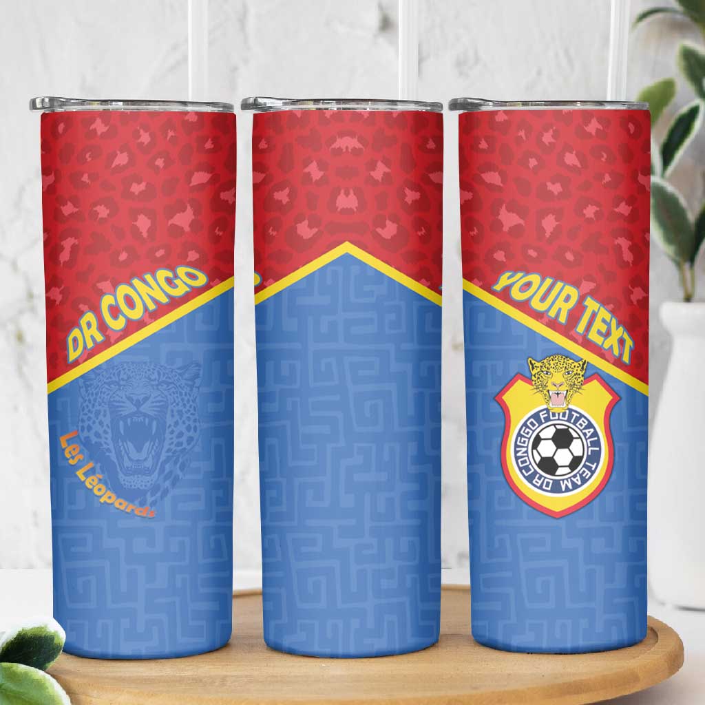 Custom DR Congo Football Skinny Tumbler Go Champions - African Pride
