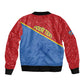 Custom DR Congo Football Sleeve Zip Bomber Jacket Go Champions - African Pride
