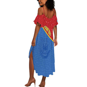Custom DR Congo Football Summer Maxi Dress Go Champions - African Pride