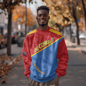 Custom DR Congo Football Sweatshirt Go Champions - African Pride