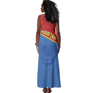 Custom DR Congo Football Tank Maxi Dress Go Champions - African Pride