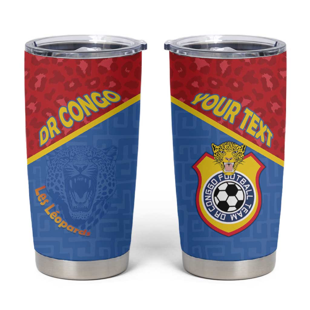 Custom DR Congo Football Tumbler Cup Go Champions - African Pride