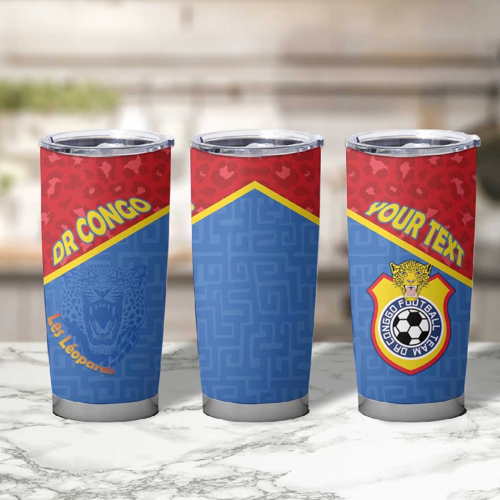 Custom DR Congo Football Tumbler Cup Go Champions - African Pride