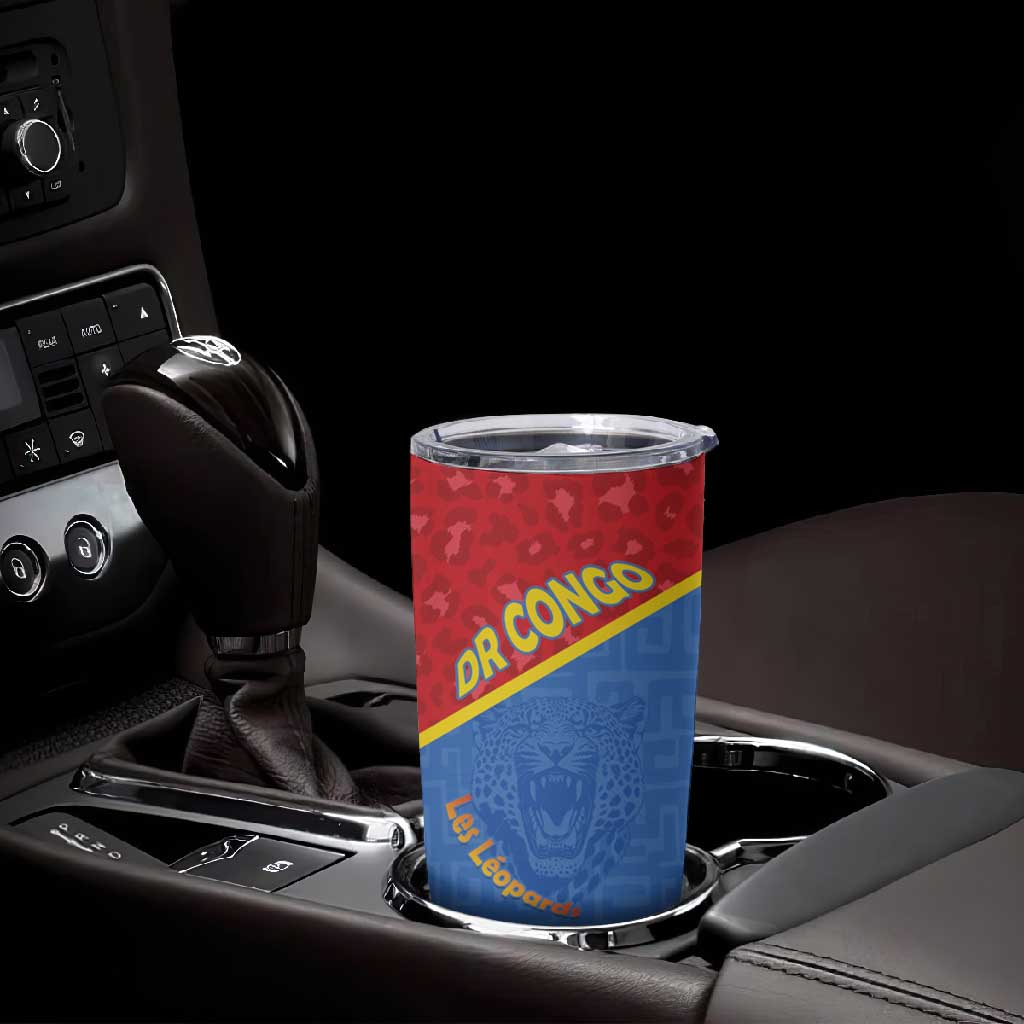 Custom DR Congo Football Tumbler Cup Go Champions - African Pride