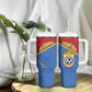 Custom DR Congo Football Tumbler With Handle Go Champions - African Pride