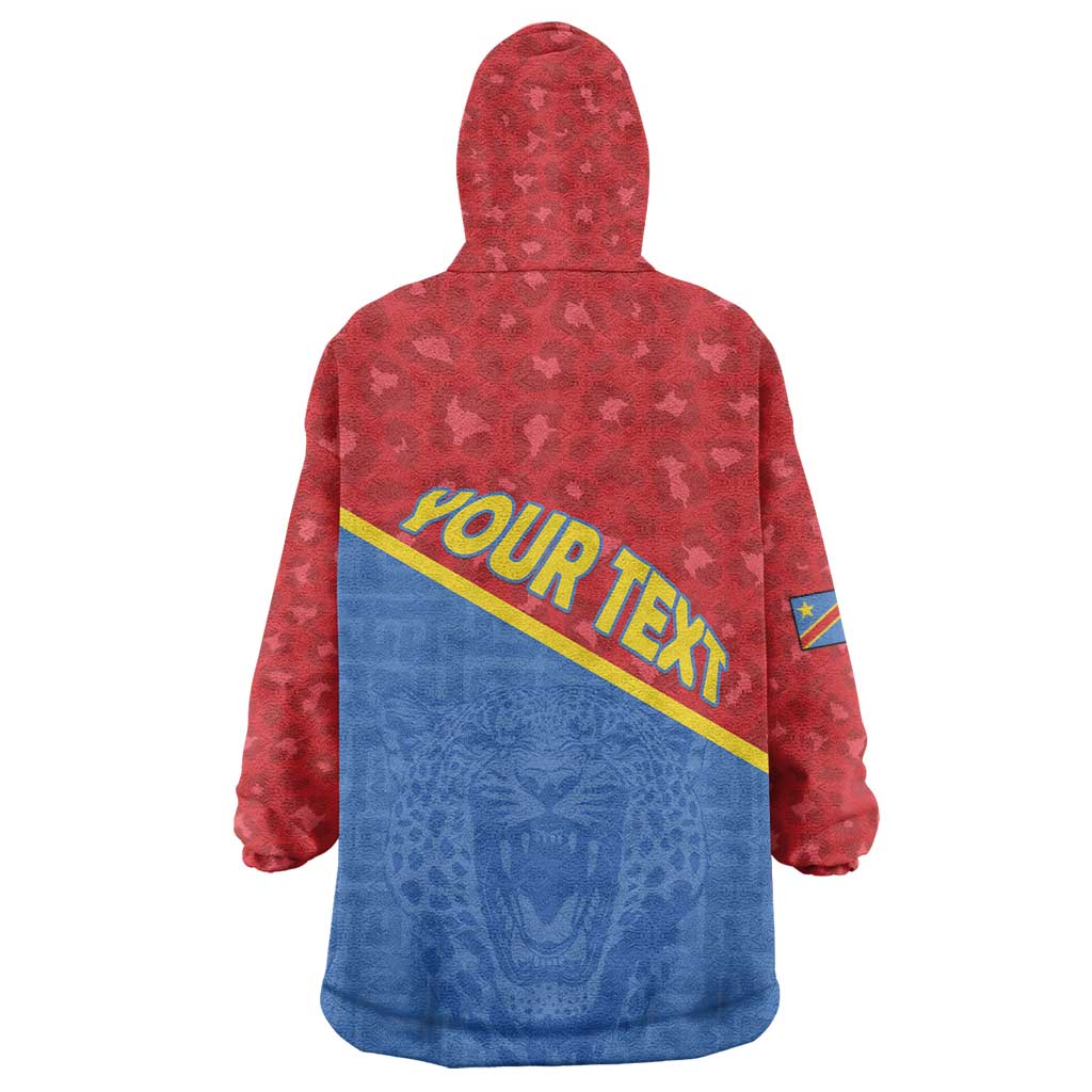 Custom DR Congo Football Wearable Blanket Hoodie Go Champions - African Pride