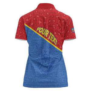 Custom DR Congo Football Women Polo Shirt Go Champions - African Pride