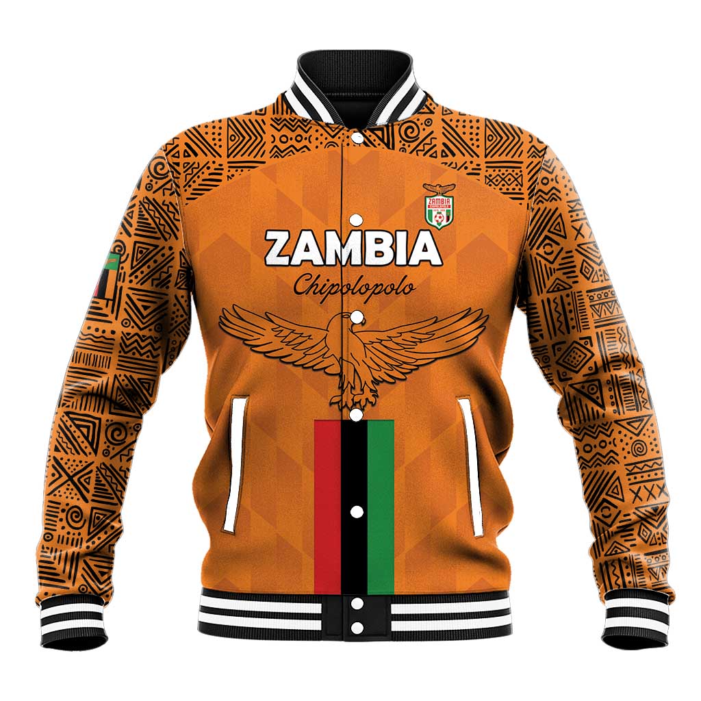 Custom Zambia Football Baseball Jacket Come On Chipolopolo - African Pride
