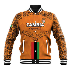 Custom Zambia Football Baseball Jacket Come On Chipolopolo - African Pride