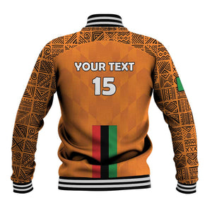 Custom Zambia Football Baseball Jacket Come On Chipolopolo - African Pride