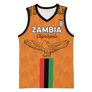 Custom Zambia Football Basketball Jersey Come On Chipolopolo - African Pride