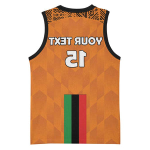 Custom Zambia Football Basketball Jersey Come On Chipolopolo - African Pride