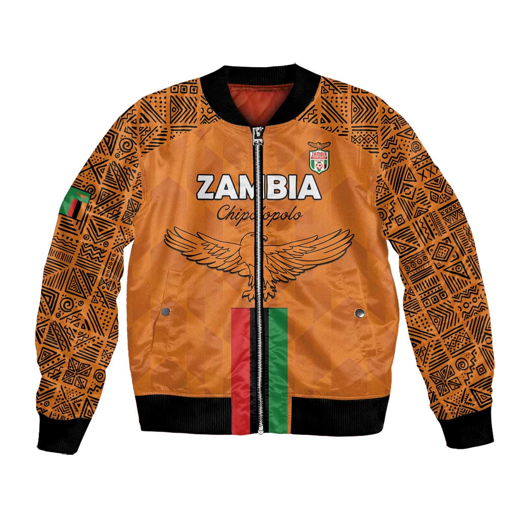 Custom Zambia Football Bomber Jacket Come On Chipolopolo - African Pride