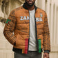 Custom Zambia Football Bomber Puffer Jacket Go Chipolopolo Go