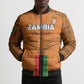 Custom Zambia Football Bomber Puffer Jacket Go Chipolopolo Go
