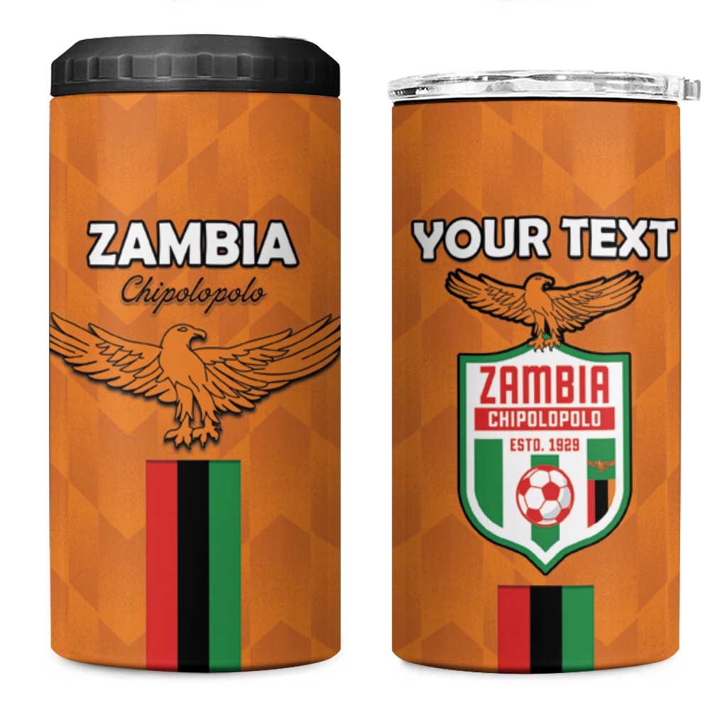 Custom Zambia Football 4 in 1 Can Cooler Tumbler Come On Chipolopolo - African Pride
