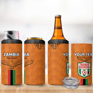 Custom Zambia Football 4 in 1 Can Cooler Tumbler Come On Chipolopolo - African Pride