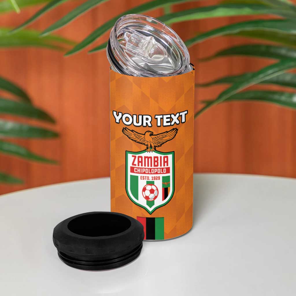 Custom Zambia Football 4 in 1 Can Cooler Tumbler Come On Chipolopolo - African Pride