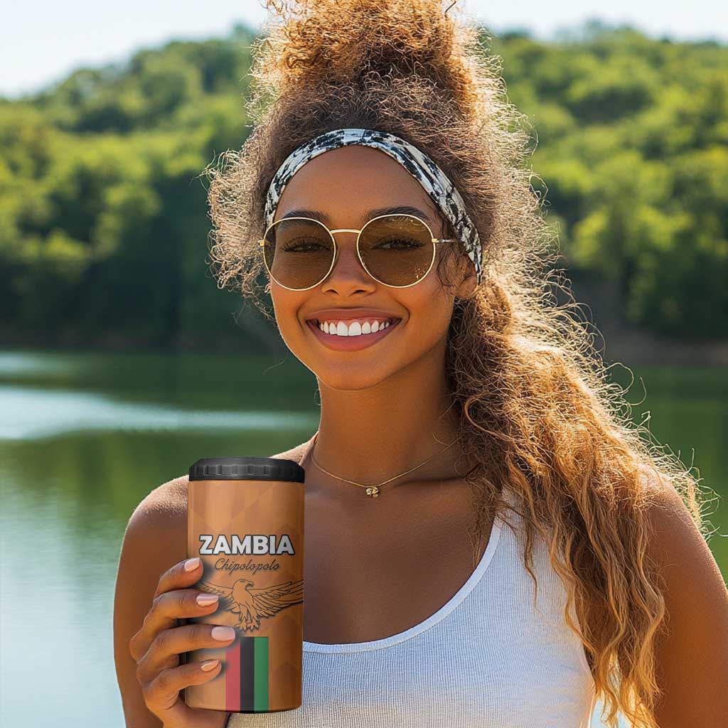 Custom Zambia Football 4 in 1 Can Cooler Tumbler Come On Chipolopolo - African Pride