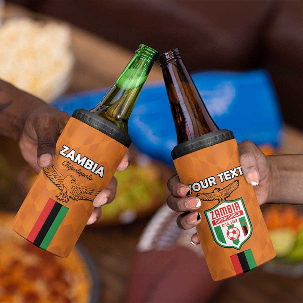 Custom Zambia Football 4 in 1 Can Cooler Tumbler Come On Chipolopolo - African Pride