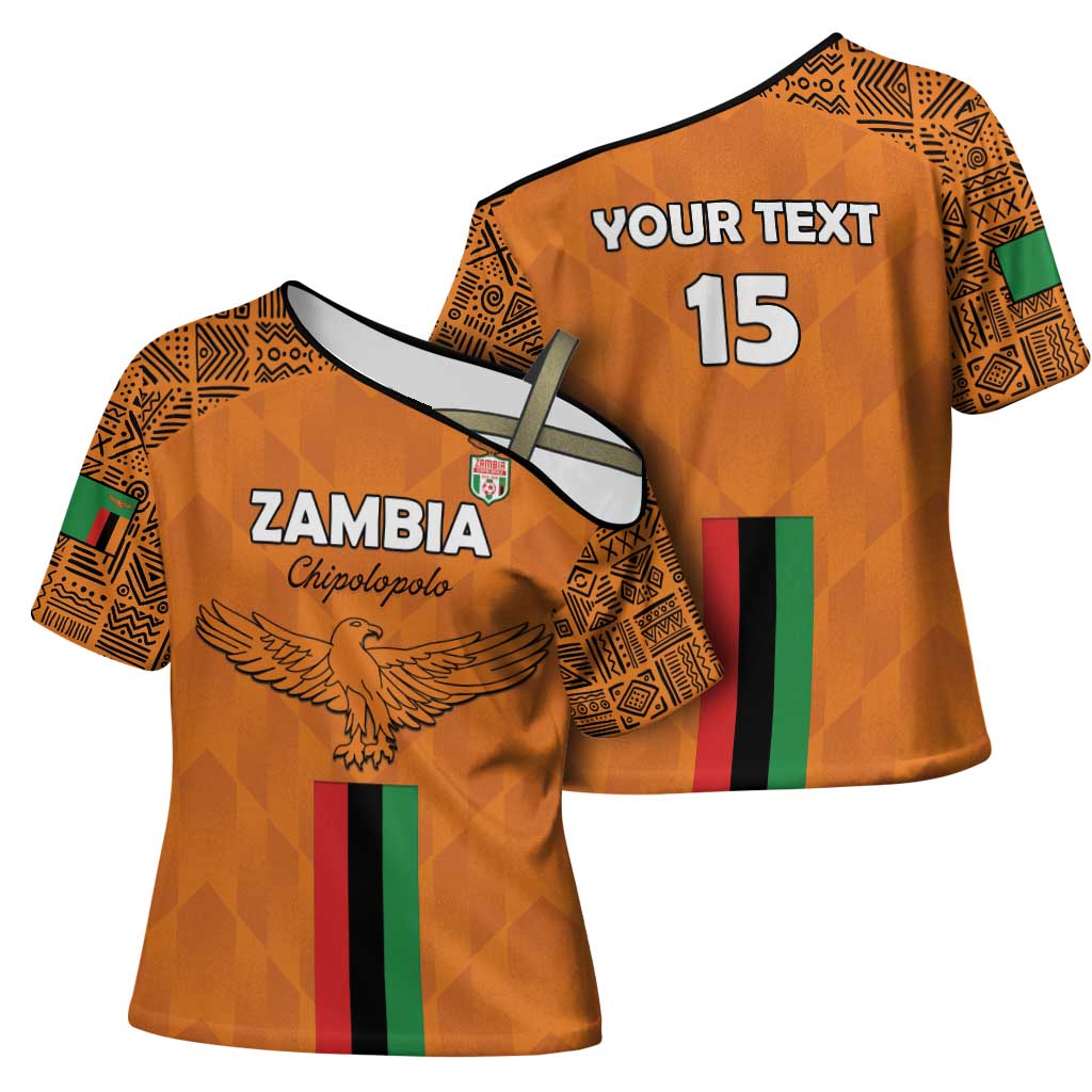 Custom Zambia Football Cross Shoulder Shirt Go Chipolopolo Go