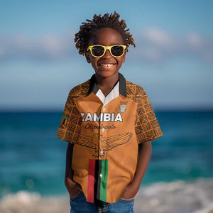 Custom Zambia Football Kid Hawaiian Shirt Come On Chipolopolo - African Pride