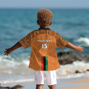 Custom Zambia Football Kid Hawaiian Shirt Come On Chipolopolo - African Pride