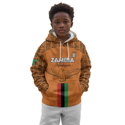 Custom Zambia Football Kid Hoodie Come On Chipolopolo - African Pride