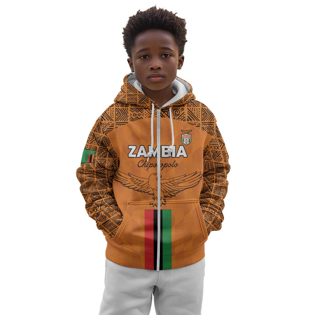 Custom Zambia Football Kid Hoodie Come On Chipolopolo - African Pride