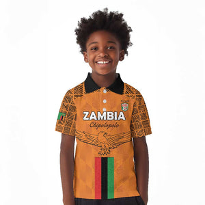 Custom Zambia Football Kid Polo Shirt Come On Chipolopolo - African Pride
