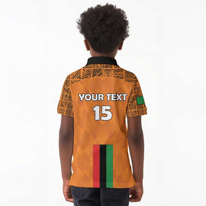 Custom Zambia Football Kid Polo Shirt Come On Chipolopolo - African Pride