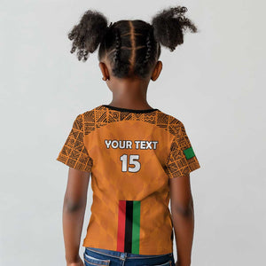 Custom Zambia Football Kid T shirt Come On Chipolopolo - African Pride