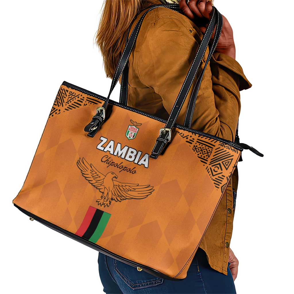 Zambia Football Leather Tote Bag Come On Chipolopolo - African Pride