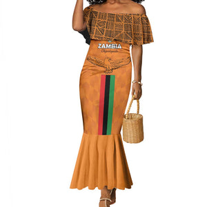 Custom Zambia Football Mermaid Dress Come On Chipolopolo - African Pride