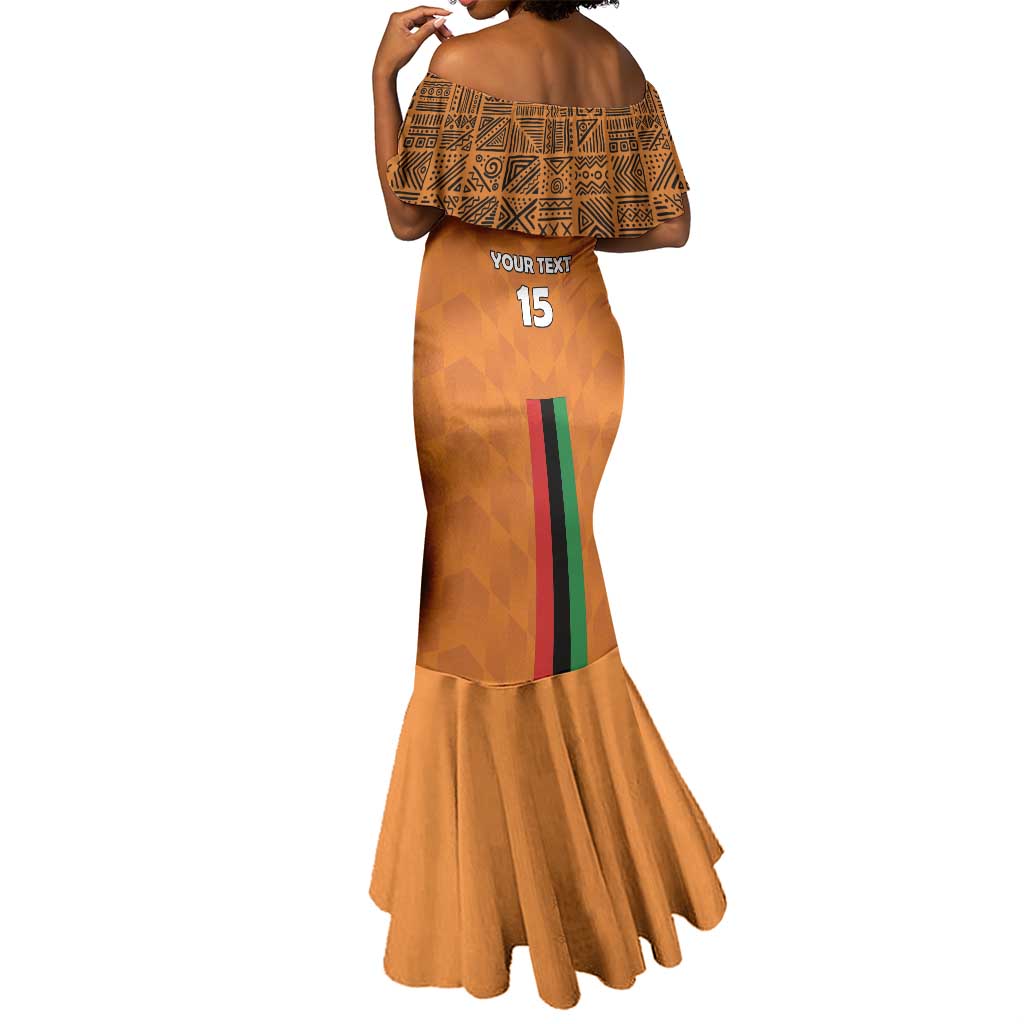 Custom Zambia Football Mermaid Dress Come On Chipolopolo - African Pride