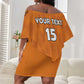 Custom Zambia Football Off Shoulder Short Dress Come On Chipolopolo - African Pride
