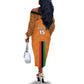 Custom Zambia Football Off The Shoulder Long Sleeve Dress Come On Chipolopolo - African Pride