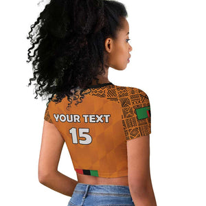 Custom Zambia Football Raglan Cropped T shirt Come On Chipolopolo - African Pride