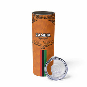 Custom Zambia Football Skinny Tumbler Come On Chipolopolo - African Pride