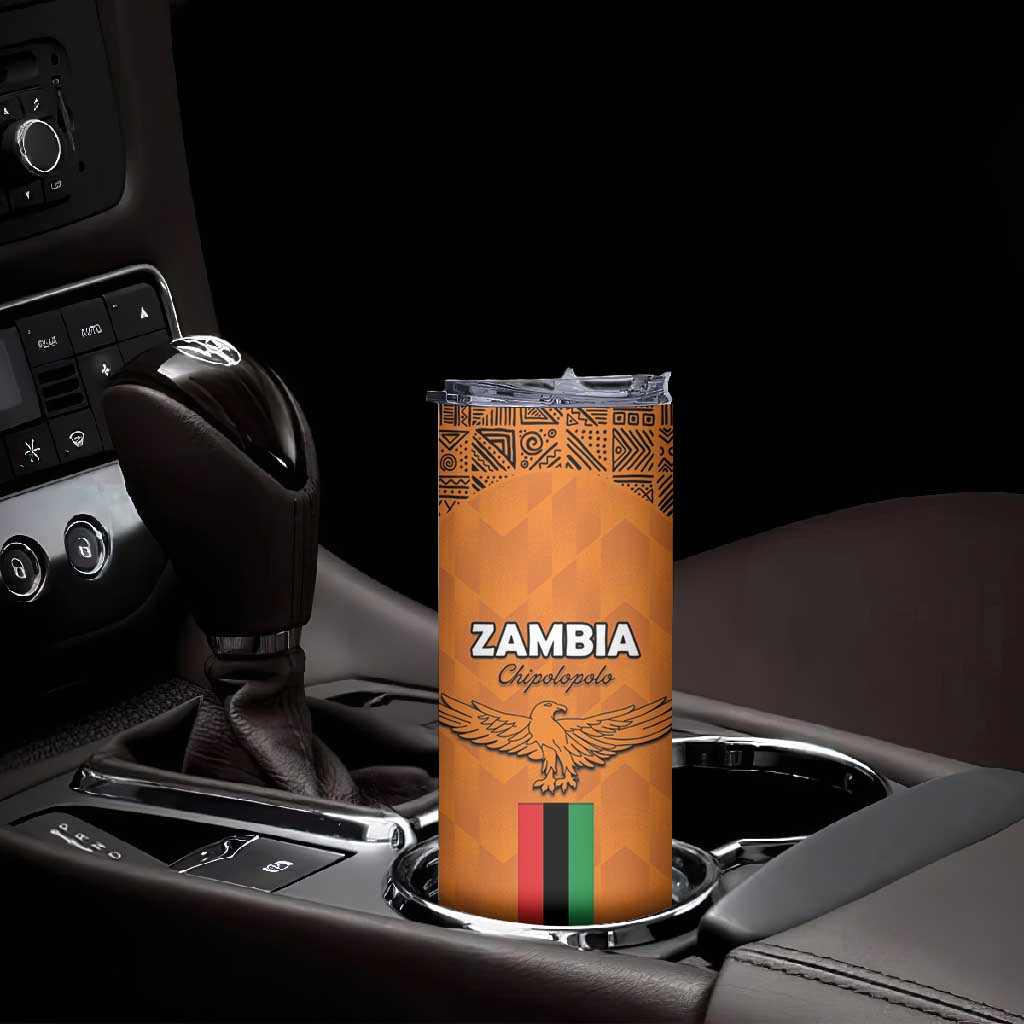 Custom Zambia Football Skinny Tumbler Come On Chipolopolo - African Pride