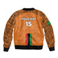 Custom Zambia Football Sleeve Zip Bomber Jacket Come On Chipolopolo - African Pride