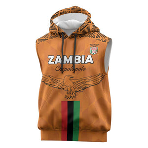 Custom Zambia Football Sleeveless Hoodie Come On Chipolopolo - African Pride