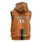 Custom Zambia Football Sleeveless Zip Hoodie Come On Chipolopolo - African Pride